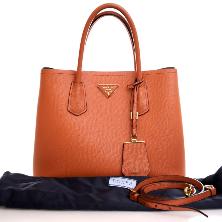 Prada Medium Saffiano Cuir Double Tote - Luxe Du Jour