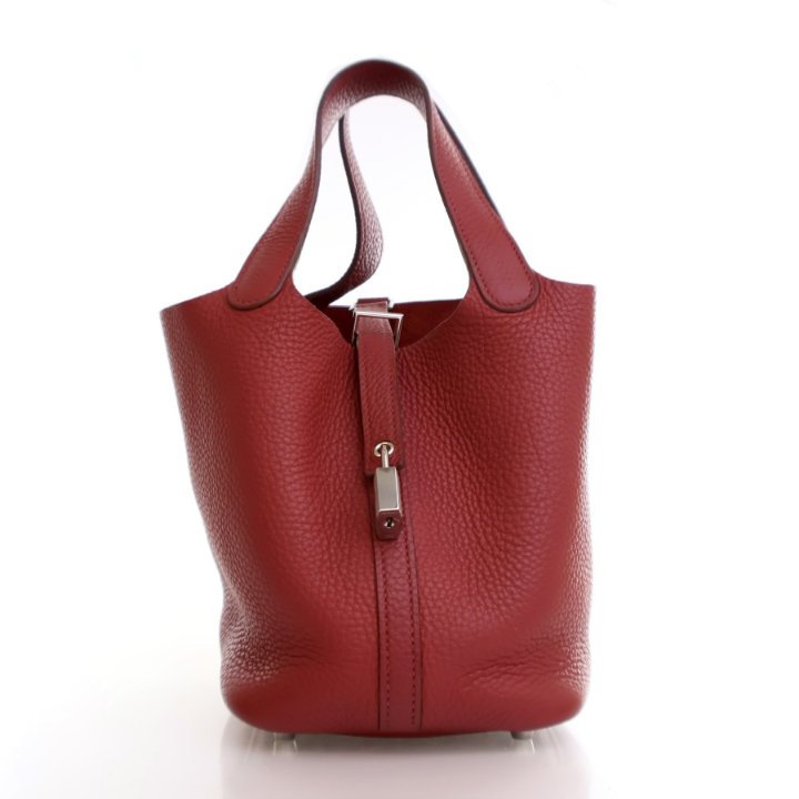 Hermes Rouge Grenat Clemence Picotin Lock 18 - Luxe Du Jour
