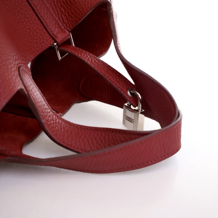 Hermes Rouge Grenat Clemence Picotin Lock 18 - Luxe Du Jour