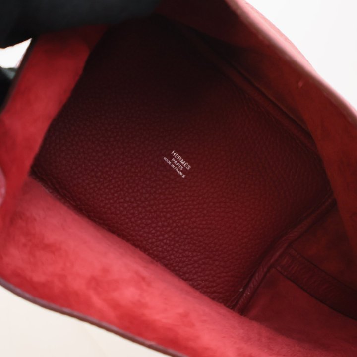 Hermes Rouge Grenat Clemence Picotin Lock 18 - Luxe Du Jour