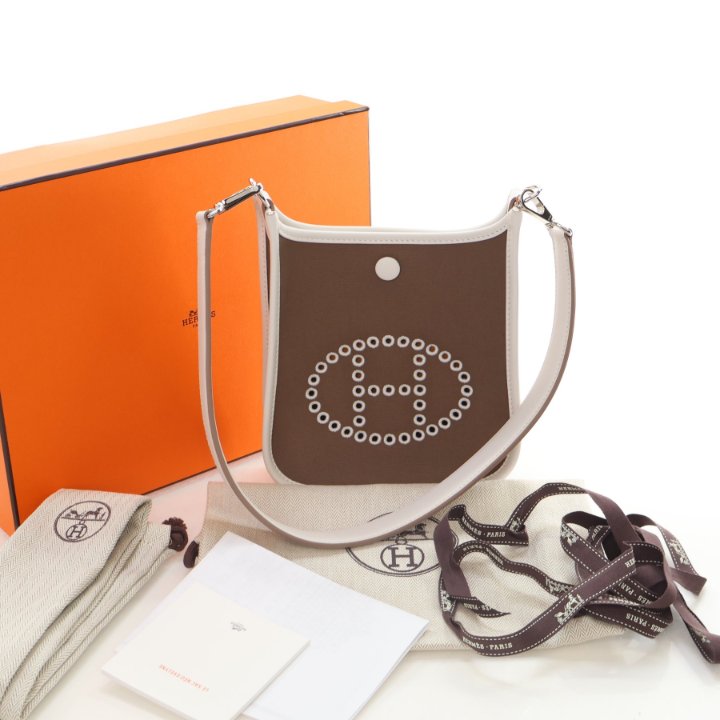 Hermes Etoupe Toile Officier Neo Evelyne TPM 16 - Luxe Du Jour