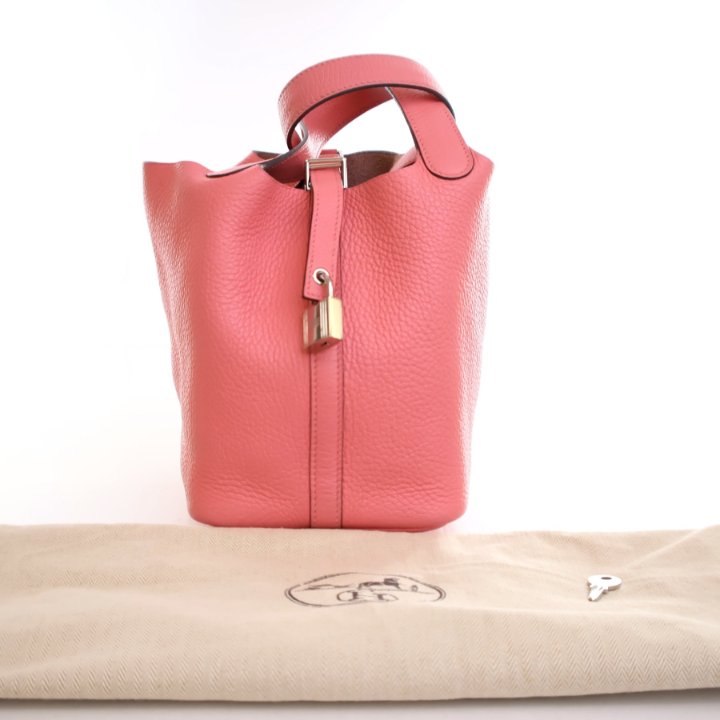 Hermes Rose Azalee Clemence Picotin Lock 18 - Luxe Du Jour