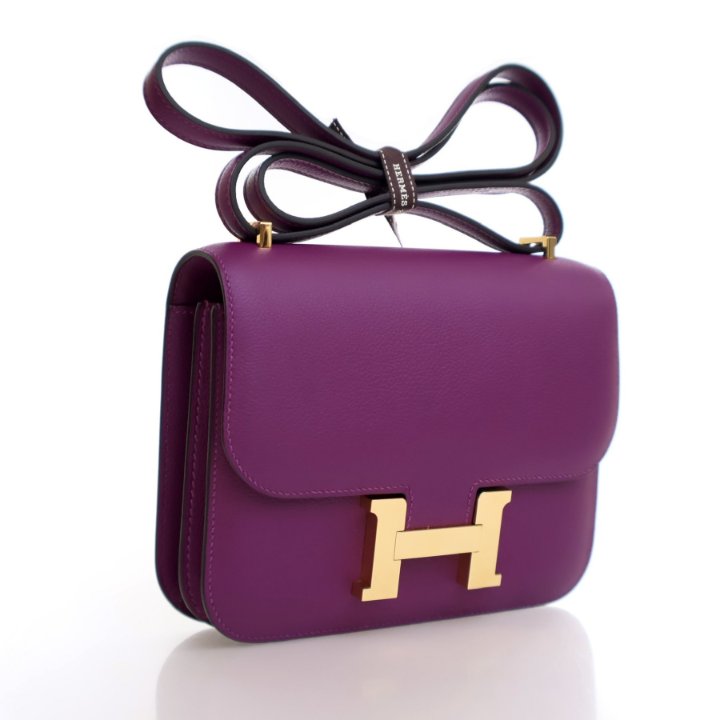 HERMES レザーケース レッド・パープル HERMES レザーコインケース レッド・パープル