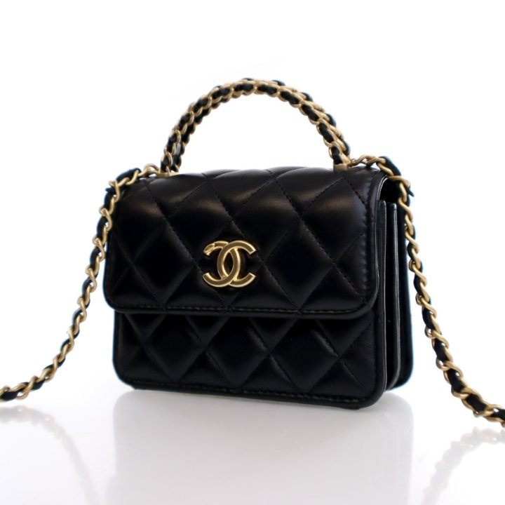 ショルダーバッグ・ポシェット × ヴィンテージ(中古) Chanel Top Handle Mini Chain Crossbody Bag Chanel Vintage Classic Black Mini Timeless Crossbody Bag