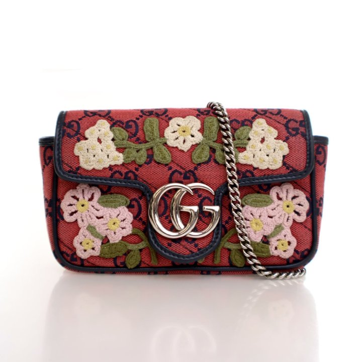 Gucci Super Mini Floral Marmont Shoulder Bag
