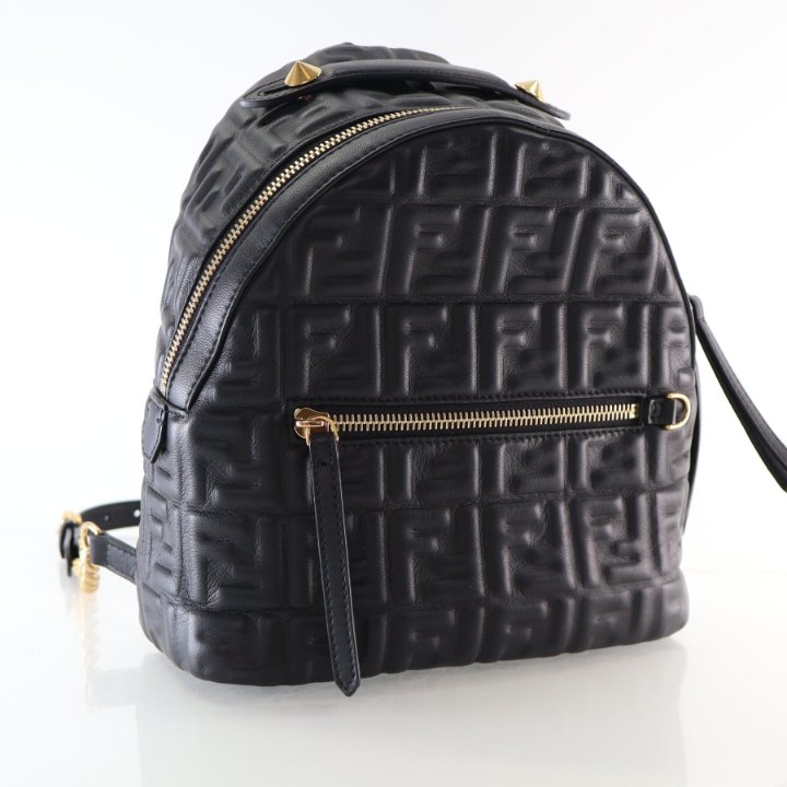 Fendi Black and Gold Logo Backpack Fendi Vintage Nylon 1925 Drawstring Backpack | Fendi  main image 4