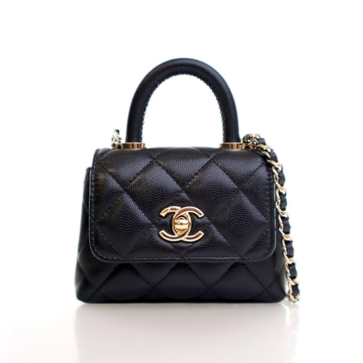 バッグ CHANEL vintage micro coco quilting black Chanel Micro Coco Handle Flap Bag in Black Caviar and LGHW (AP4244