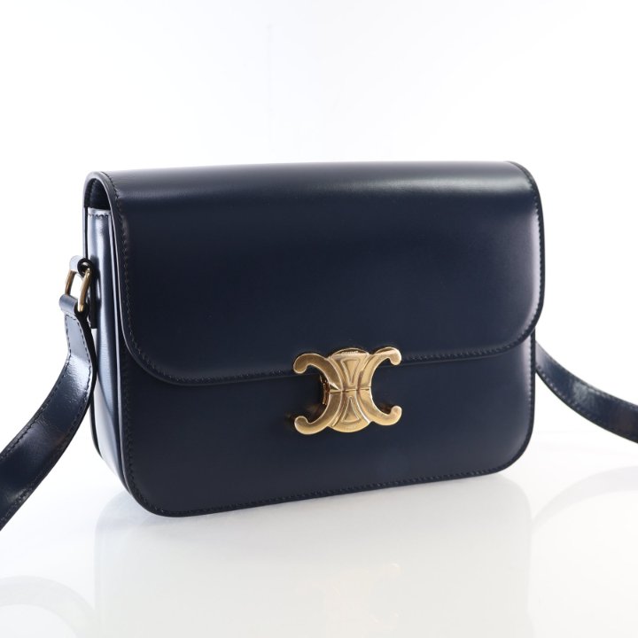 【関税&送料込】Celine Teen Triomphe Bag Celine Teen Shiny Calfskin Triomphe Bag - Luxe Du Jour