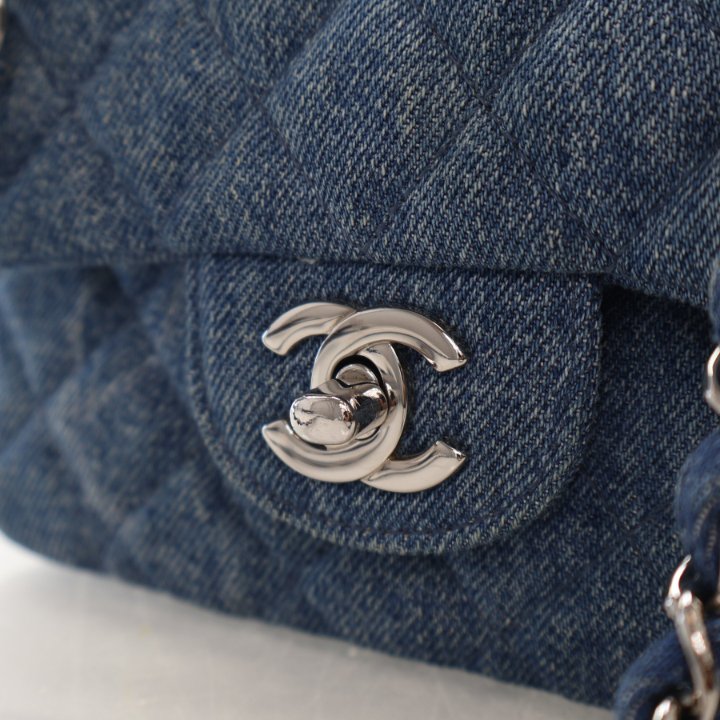 Chanel Mini Denim Square Classic Flap Bag - Luxe Du Jour
