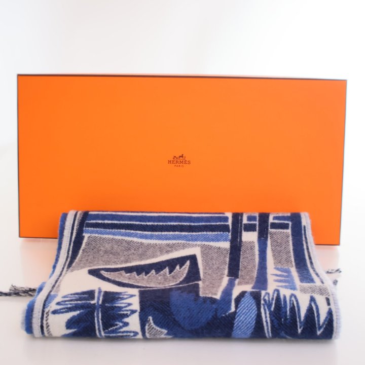 Hermes Sea Surf Fun Cashmere Fringe Scarf - Luxe Du Jour