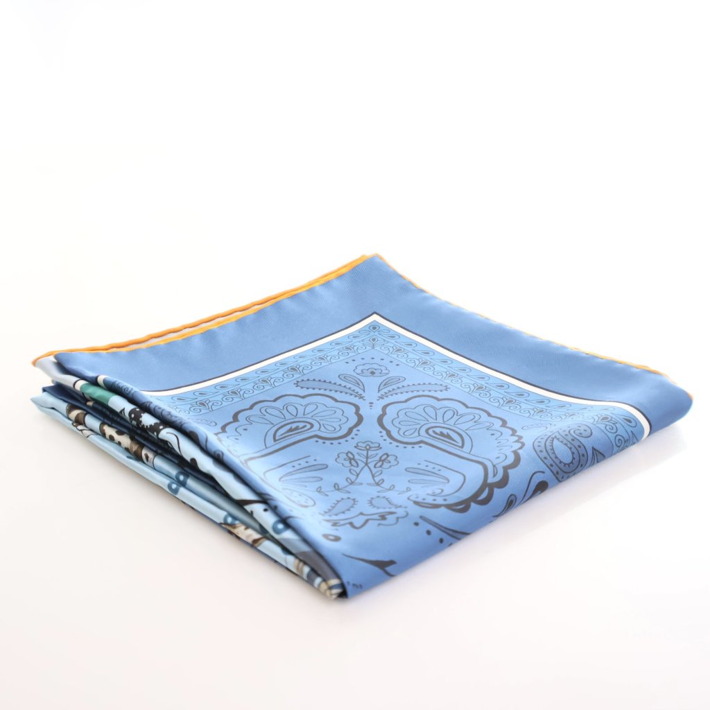 最終価格☆エルメス【HERMES】カレBrodeGuepards Bandana Guepards Bandana double face scarf 90 - Orange | Hermès