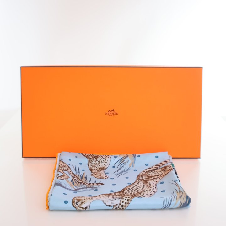 Hermes Guepards Bandana Double Face Silk Scarf 90 - Luxe Du Jour