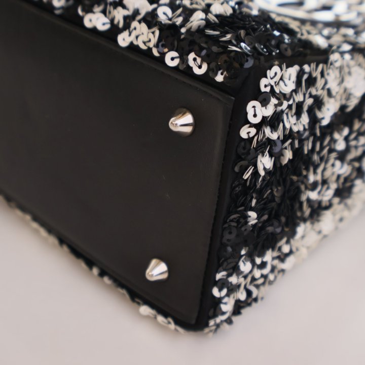希少■Lady Dior■艶エナメル×ラインストーン■ブラック×シルバー■レア Dior Medium Sequins Lady Dior - Luxe Du Jour