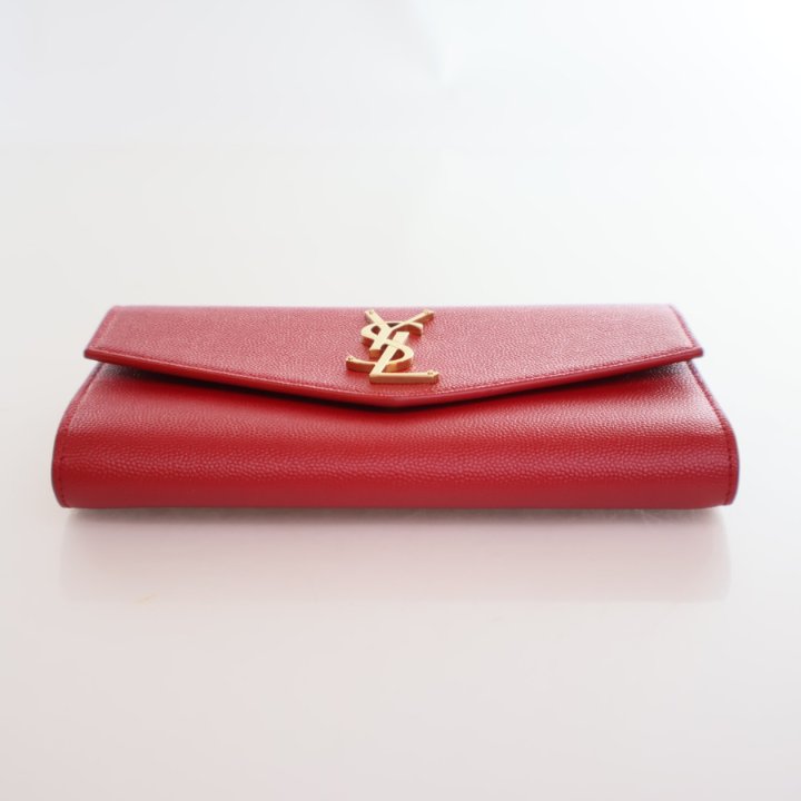 Saint Laurent Calfskin Uptown Chain Wallet - Luxe Du Jour