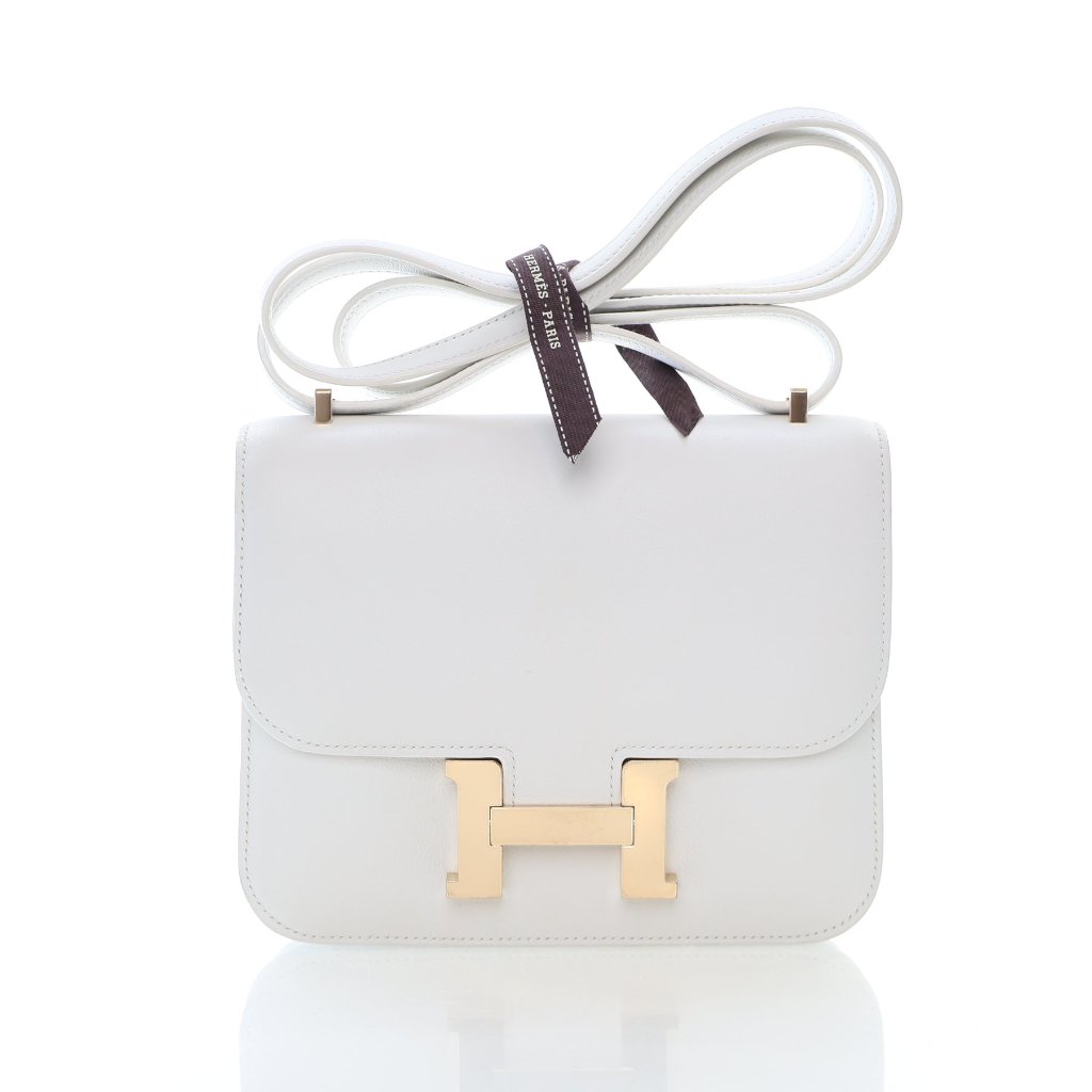 Hermes White Swift Mini Constance 18 - Luxe Du Jour