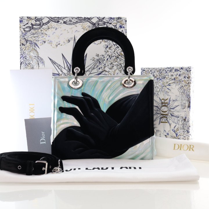 Dior x Alex Gardner Medium Patent Velvet Lady Dior Art - Luxe Du Jour