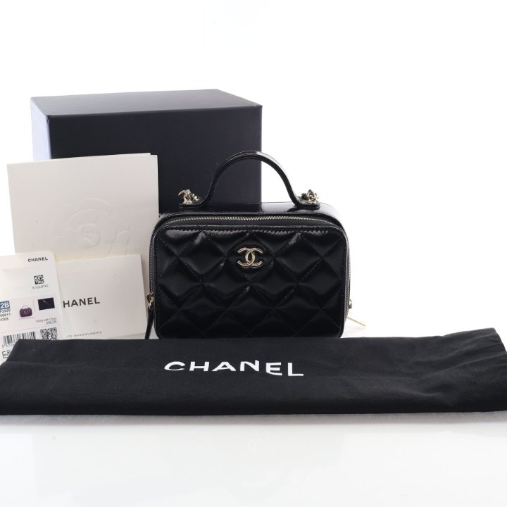 Chanel Mini Glazed Calfskin Double Zip CC Vanity Case - Luxe Du Jour