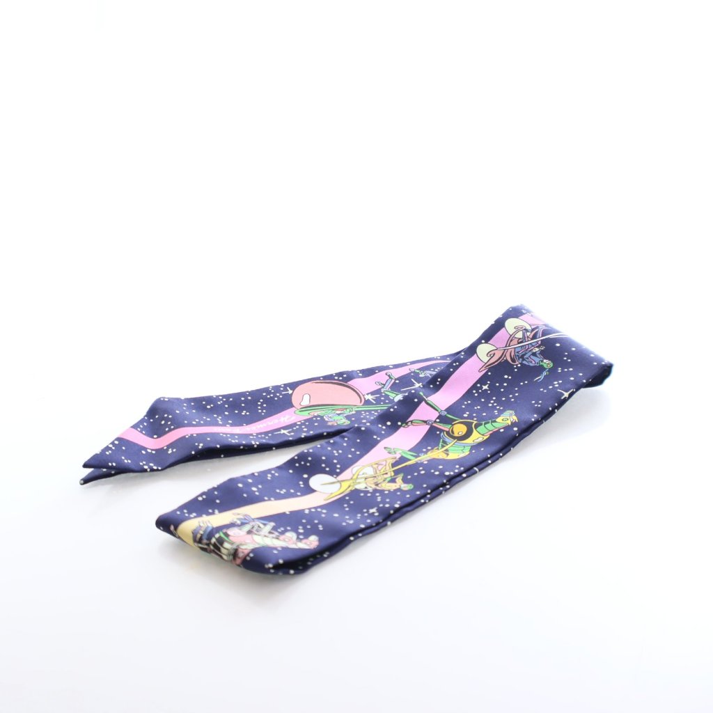 Hermes Space Derby Silk Twilly - Luxe Du Jour Hermes Space Derby Silk Twilly - Luxe Du Jour