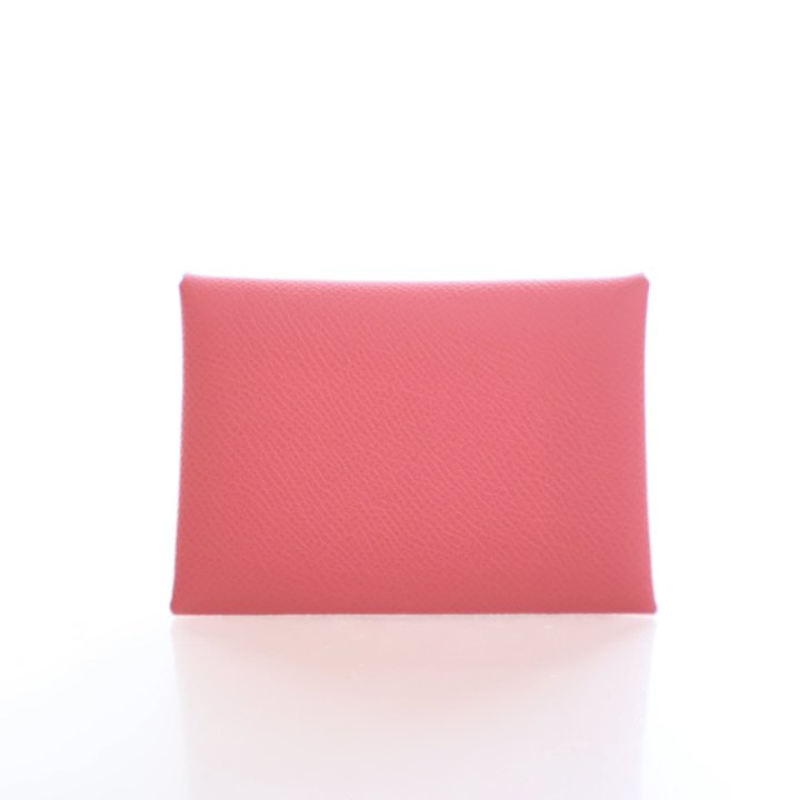小物 ERMES Calvi Duo Rose Azalee Hermes Rose Azalee Epsom Calvi Duo Compact Card Holder - Luxe Du Jour