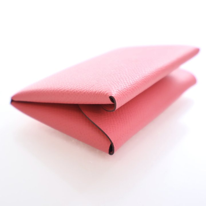 Hermes Rose Azalee Epsom Calvi Duo Compact Card Holder - Luxe Du Jour