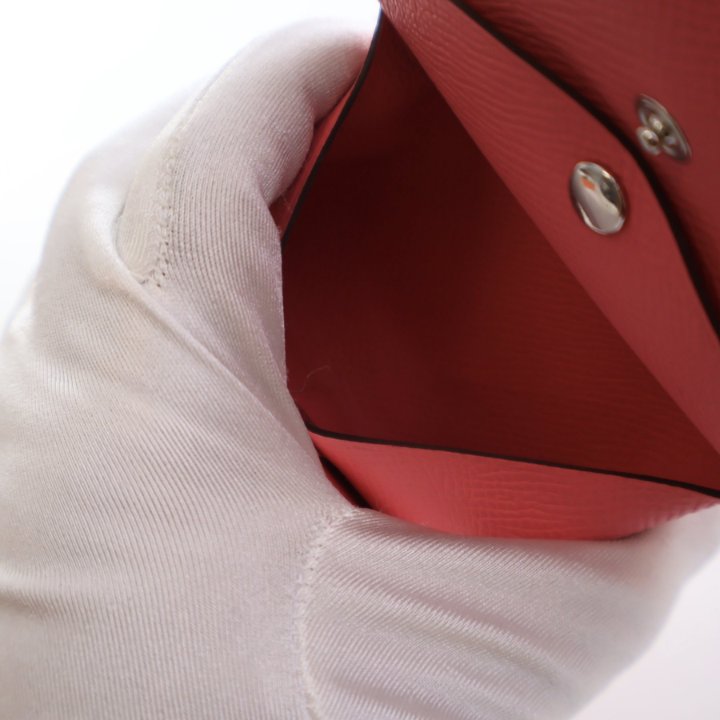 Hermes Rose Azalee Epsom Calvi Duo Compact Card Holder - Luxe Du Jour