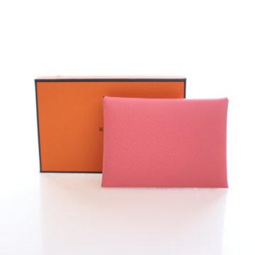 Hermes Rose Azalee Epsom Calvi Duo Compact Card Holder - Luxe Du Jour