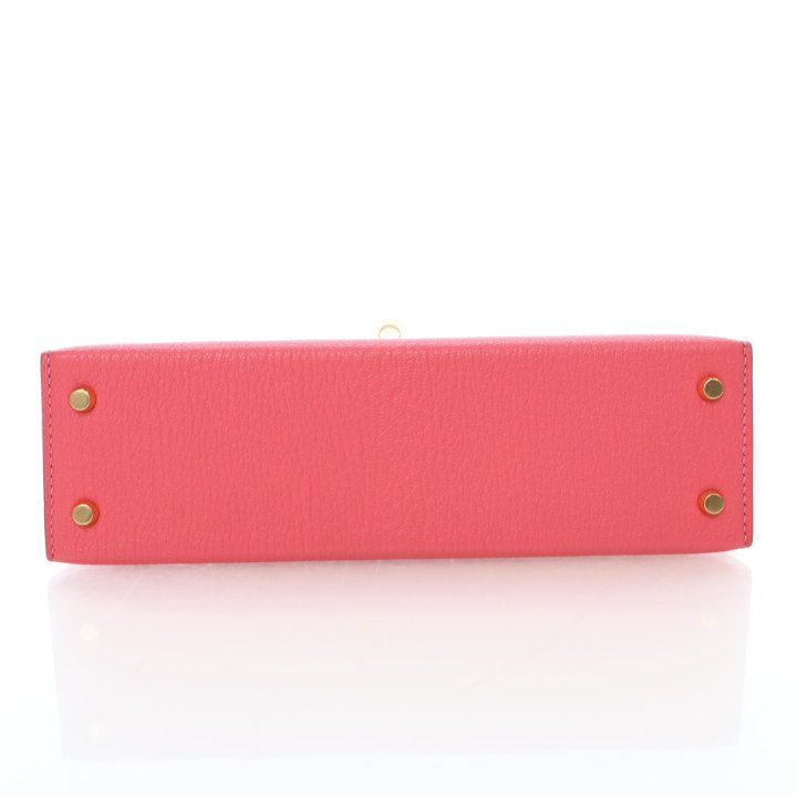 Hermes Rose Azalee Chevre Mysore Mini Kelly 20 - Luxe Du Jour