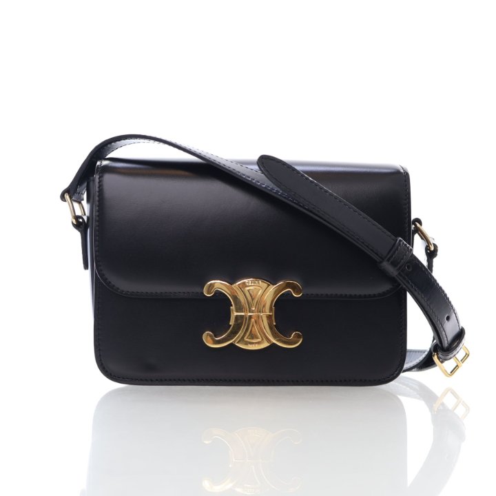 Celine Teen Shiny Calfskin Triomphe Bag Luxe Du Jour