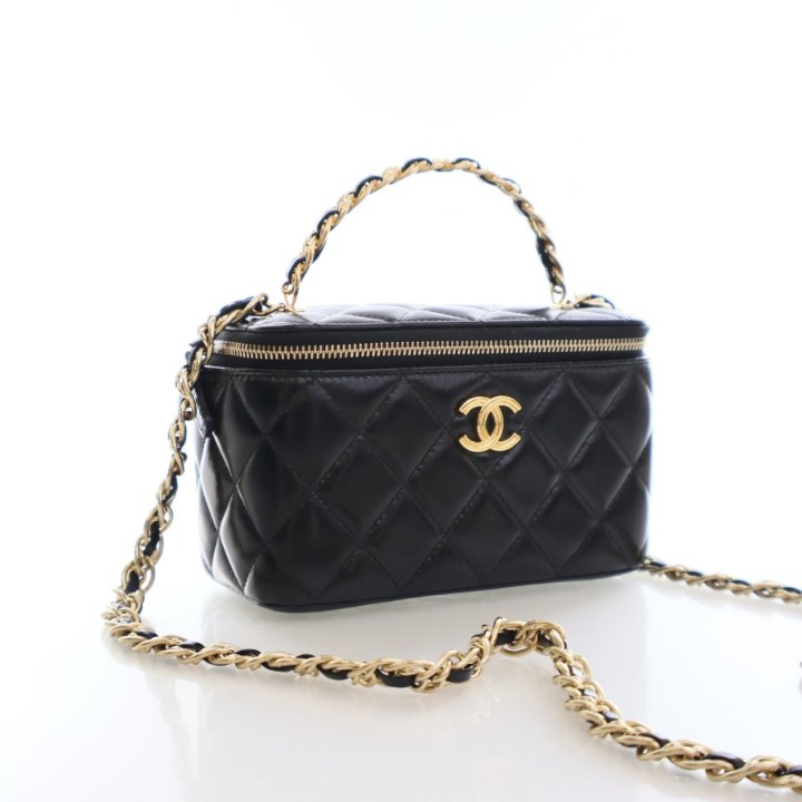 Chanel Small Lambskin Golden Links Vanity Top Handle - Luxe Du Jour