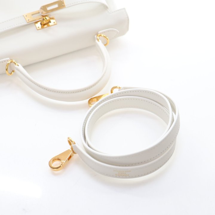 Hermes Blanc Swift Kelly 25 - Luxe Du Jour