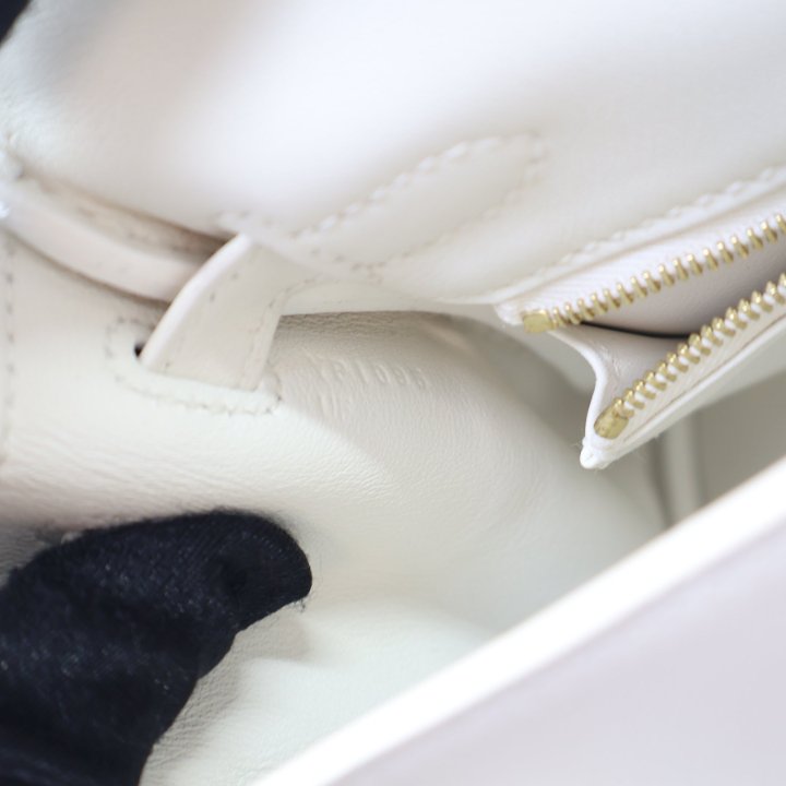 Hermes Blanc Swift Kelly 25 - Luxe Du Jour
