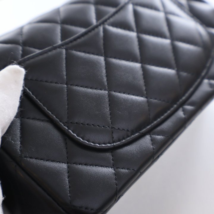 Chanel Mini Lambskin Rectangular Top Handle Classic Flap Bag