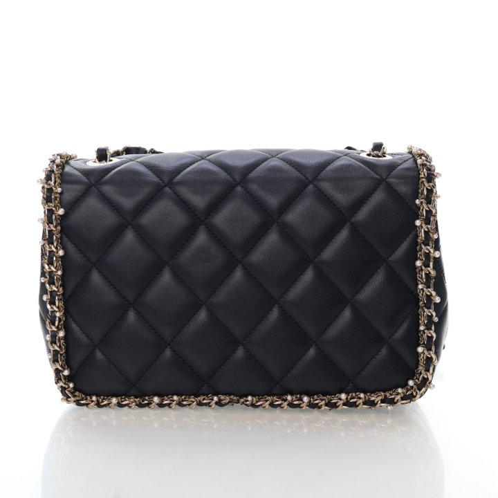 Chanel Medium Lambskin Pearl Chain Around Flap Bag - Luxe Du Jour