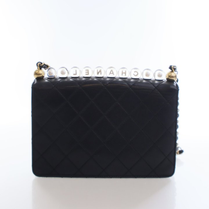 Chanel Chic Pearls Flap Bag Handbag - Black Goatskin - Luxe Du Jour