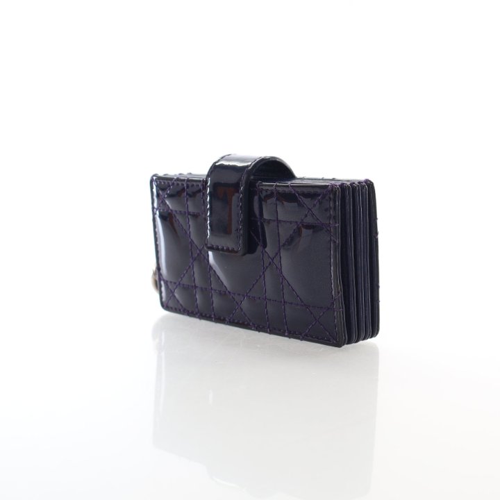 Christian Dior Patent Lady Dior Jasmine Card Holder - Luxe Du Jour