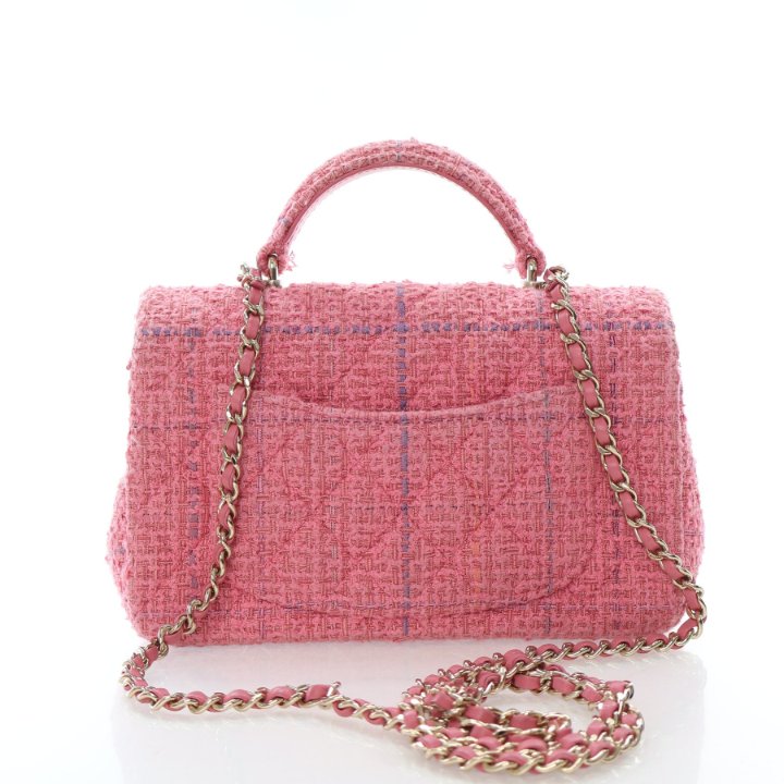 Chanel Mini Tweed Rectangular Top Handle Classic Flap Bag - Luxe