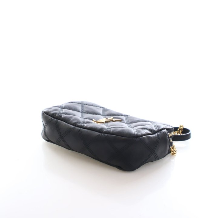 Saint Laurent Becky Double Zip Camera Bag Mini Handbag - Black