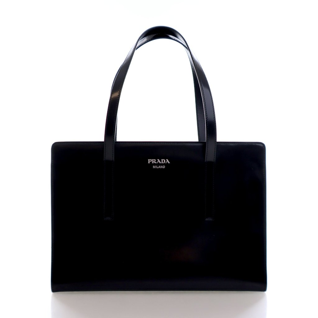 Prada Re-Edition 1995 Medium Handbag - Black Spazzolato Silver HW