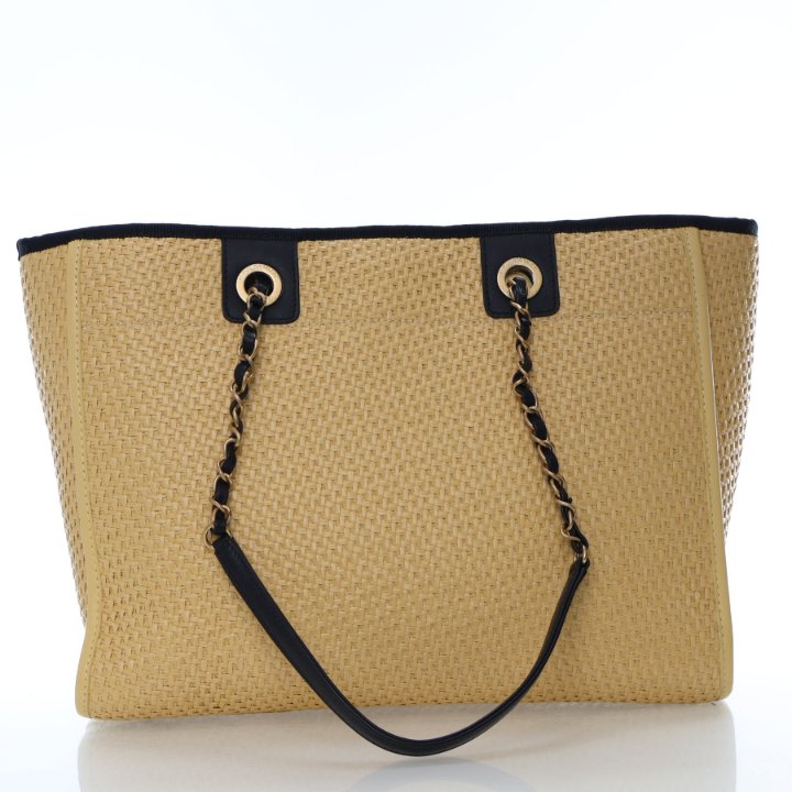 Chanel Small Woven Raffia Deauville Tote - Luxe Du Jour