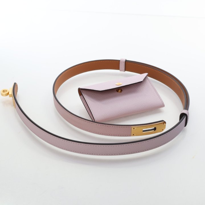 Ceinture HERMÈS POP H - Couleur Mauve Pale (Rose Gold) - Cuir Epsom - Taille 75 - Neuf Avec étiquettes