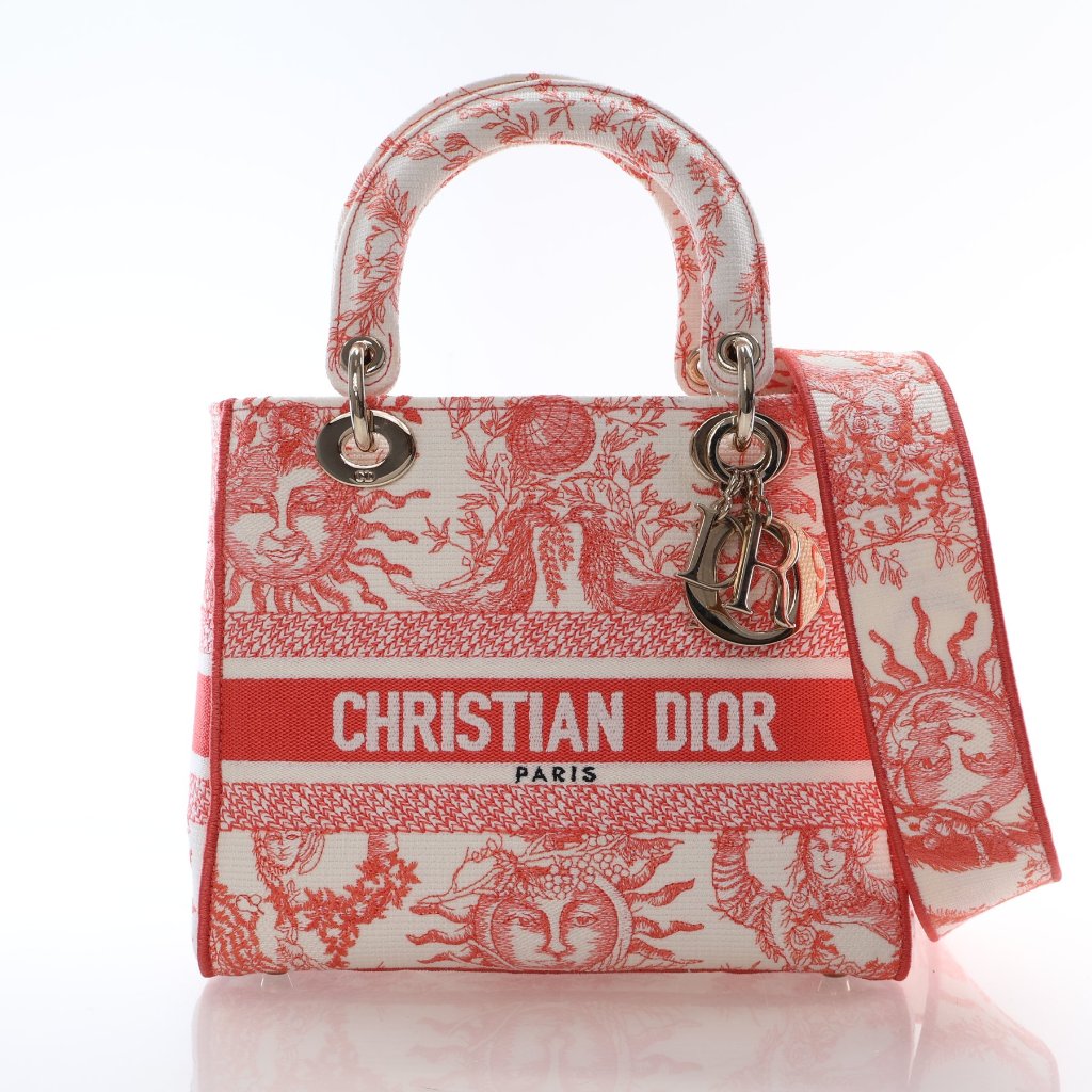 Christian Dior Medium Embroidered Canvas Dioriviera Lady D-Lite