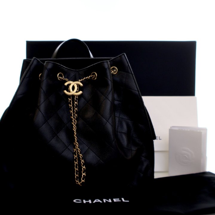 Chanel 25 Backpack Large Handbag - Black Caviar Gold HW - Luxe Du Jour