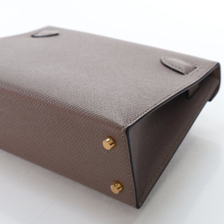 Hermes Gris Asphalt Epsom Mini Kelly 20 - Luxe Du Jour