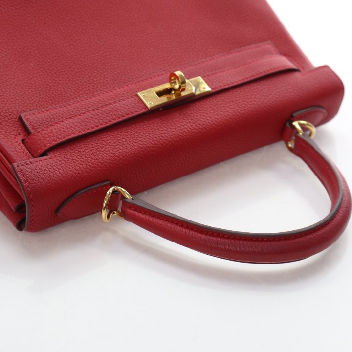 Hermes Rouge Casaque Togo Kelly 25 - Luxe Du Jour