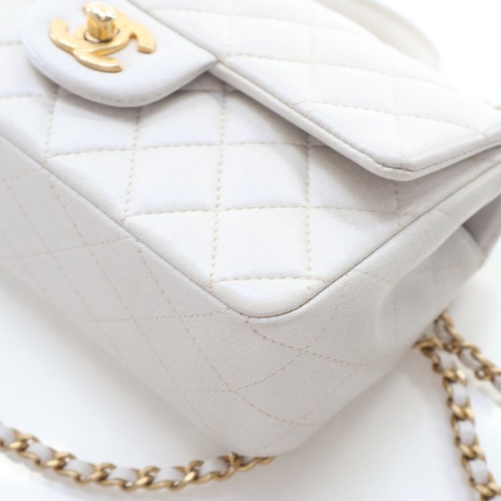 Chanel Mini Lambskin Rectangular Top Handle Classic Flap Bag