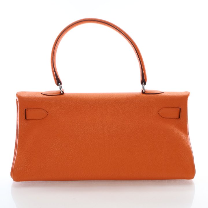 Hermes Orange H Clemence Shoulder Kelly Fringe 42 - Luxe Du Jour
