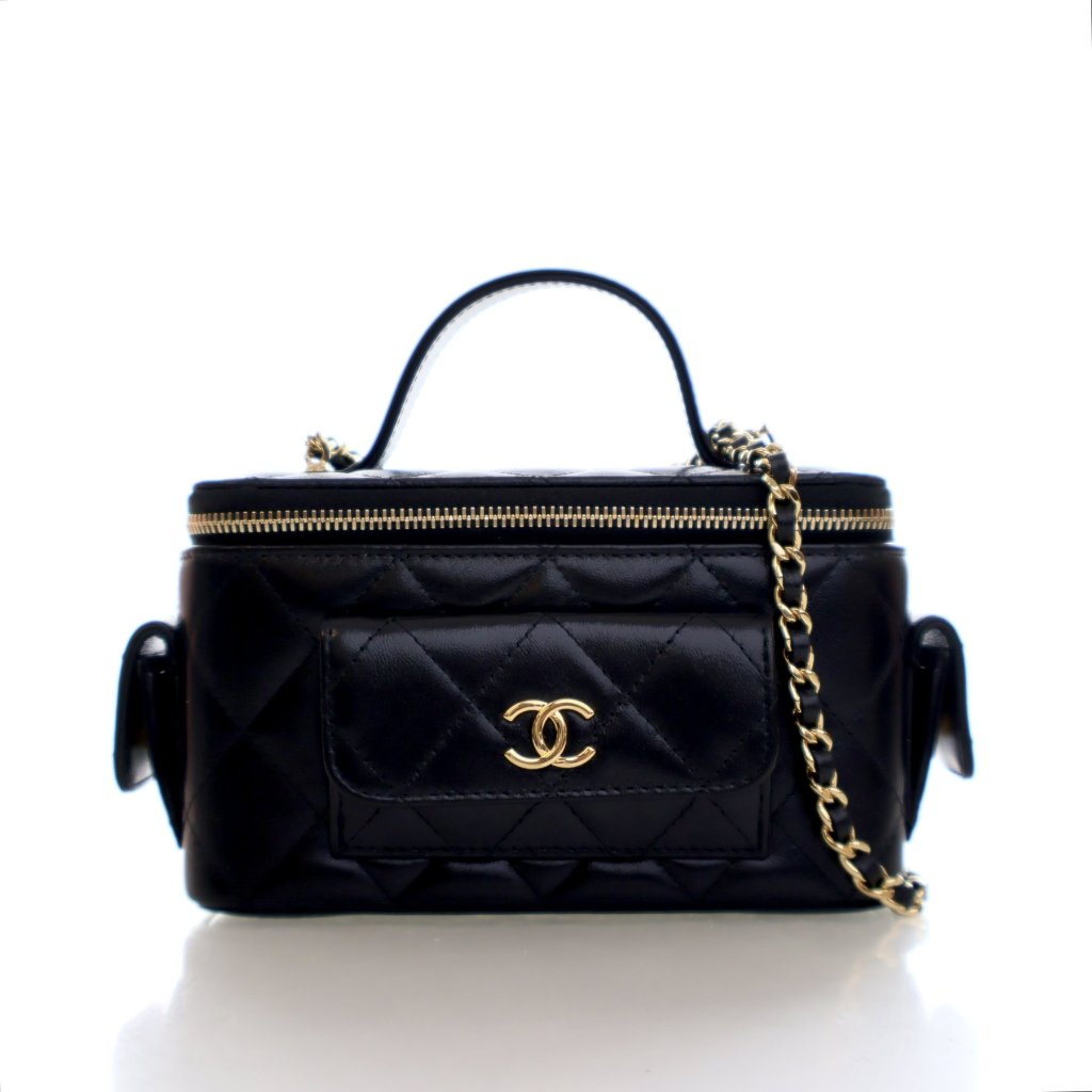 Chanel Small Lambskin Cargo Pocket Vanity Top Handle - Luxe Du Jour