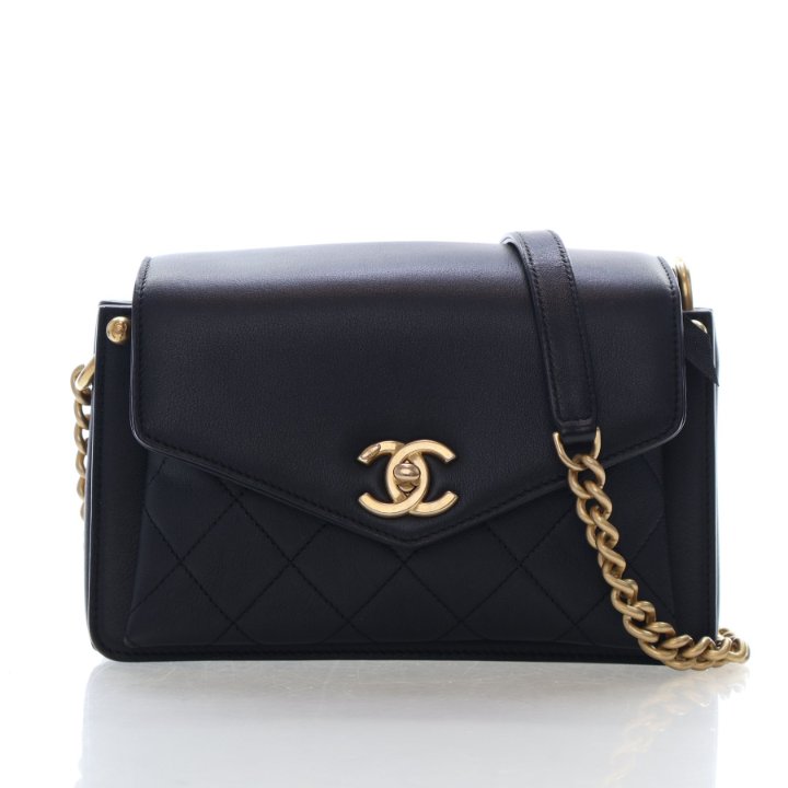 Chanel Small Calfskin Envelope Crossbody Bag - Luxe Du Jour