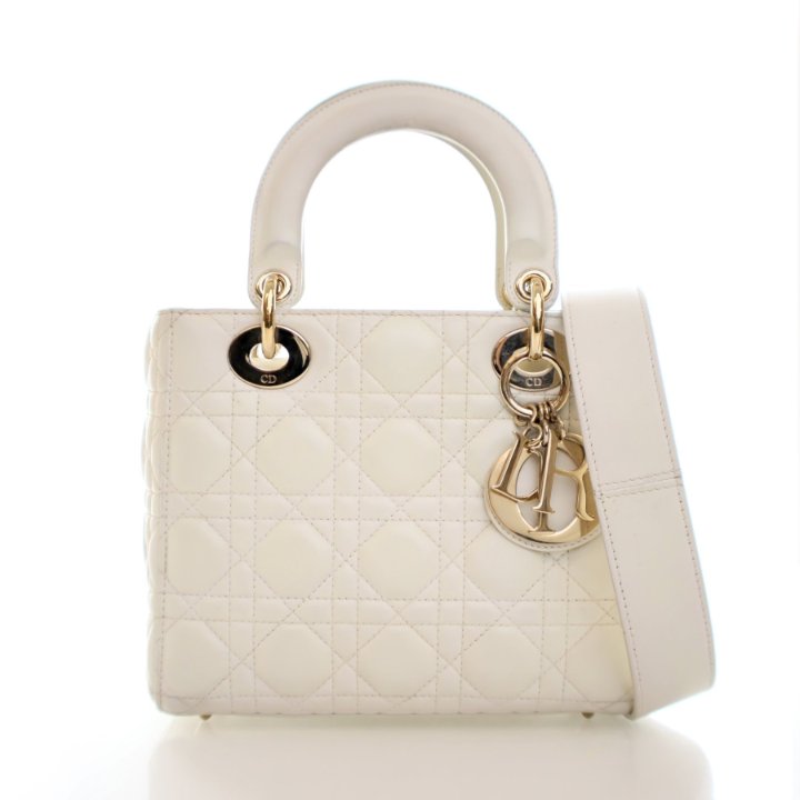 Christian Dior My ABCDior Lady Dior Small Handbag - White Lambskin