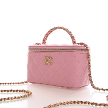 Chanel Pick Me Up Vanity Case Small Handbag - Pink Lambskin Gold